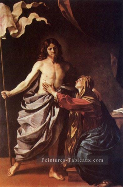 Apparition du Christ à la Vierge Baroque Guercino Peintures à l'huile